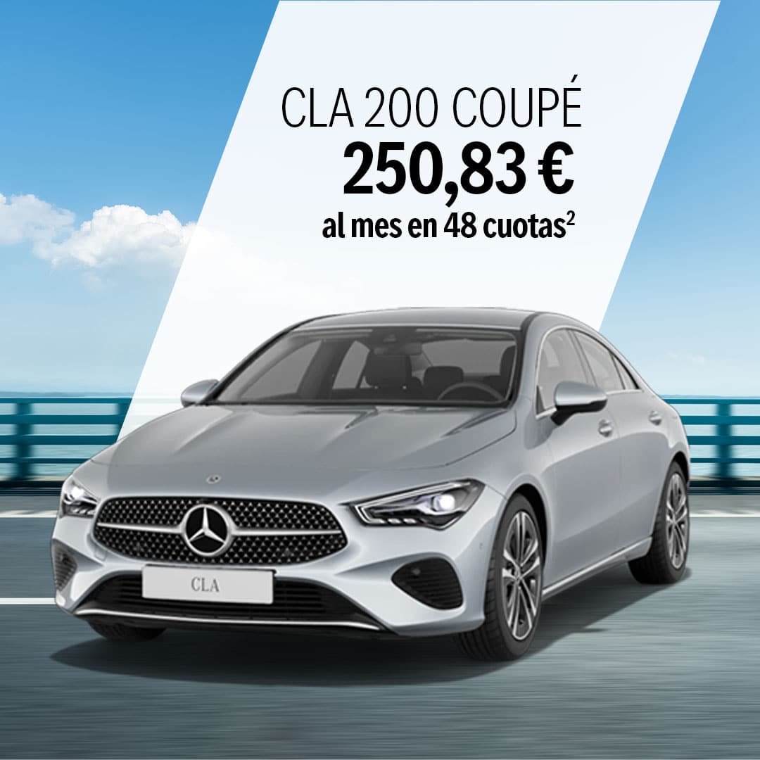 CLA 200 coupé por 250,83 € al mes en 48 cuotas